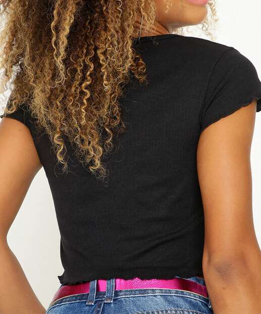 Blusa Cropped Feminina Botões Marisa  