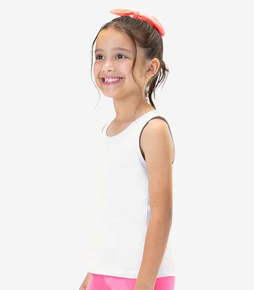 Regata Básica Infantil Feminina Rovitex Kids Branco