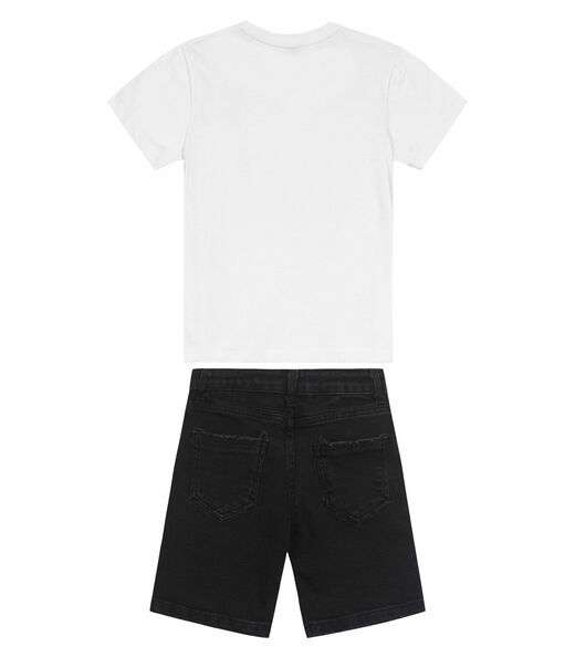 Conjunto Infantil Camiseta Com Bermuda Trick Nick Branco