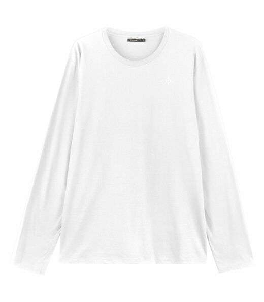Camiseta Manga Longa Meia Malha Diametro Branco