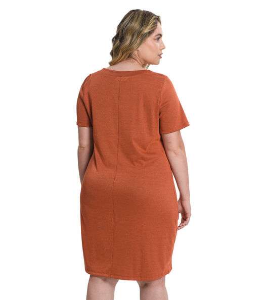 Vestido Plus Size Ribana Secret Glam Laranja