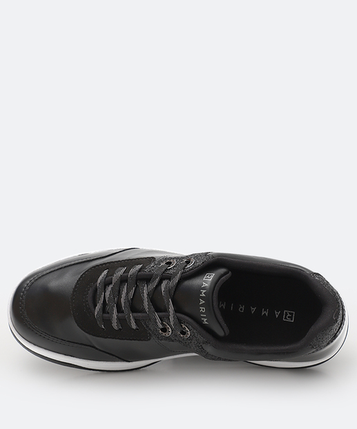 Tênis Feminino Casual Recorte Ramarim Preto