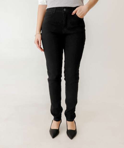 Calça Jeans Skinny Feminina Cintura Alta