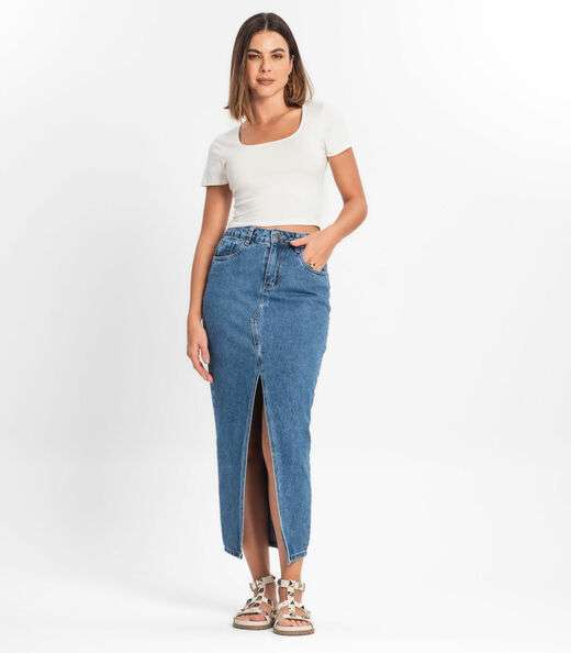 Blusa Cropped Feminina Rovitex Bege