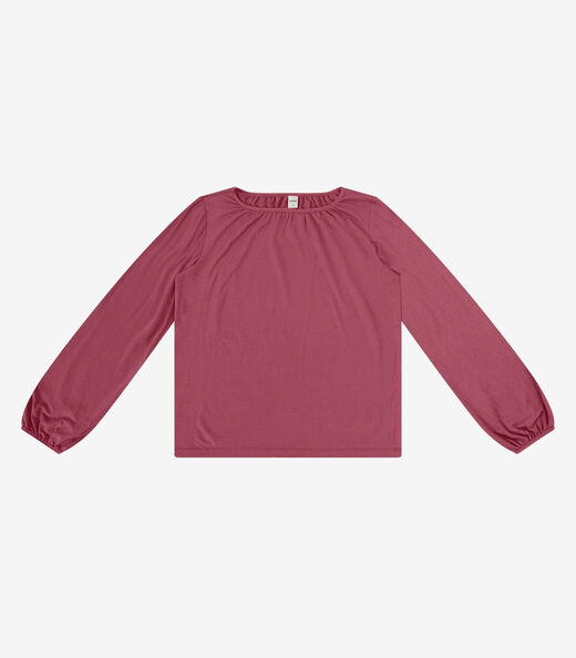 Blusa Feminina Manga Longa Decote Canoa Rovitex Vermelho