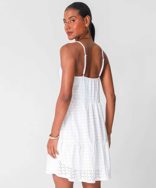Vestido Feminino Laise Alças Finas Marisa Branco