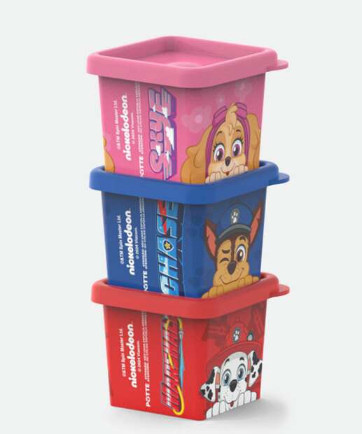 Kit 3 Potes Organizadores Patrulha Canina Nickelodeon 180ML