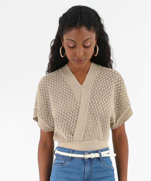 Image_Blusa Cropped Feminina Tricô Manga Curta Marisa