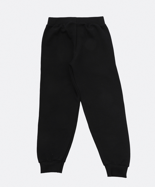 Calça Infantil Jogger Moletom Sonic Tam 4 a 10 Preto