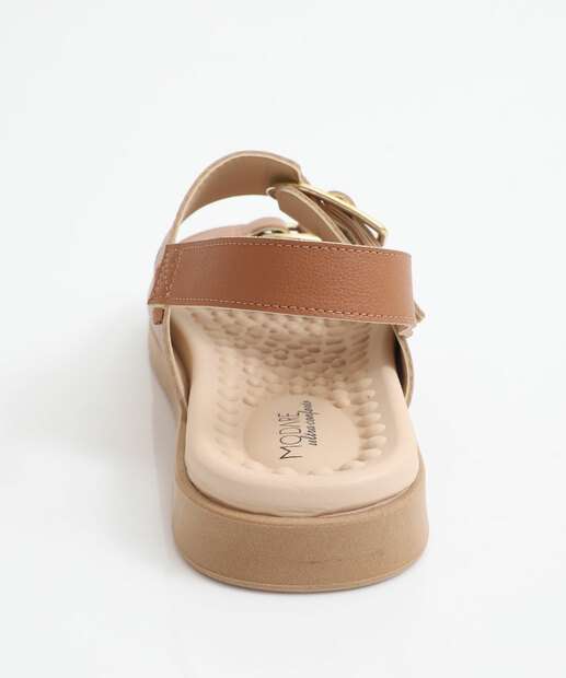 Sandália Flatform Feminina Fivela Modare Caramelo