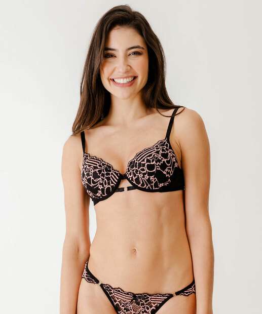 Sutiã de Renda Push Up Com Bojo Marisa