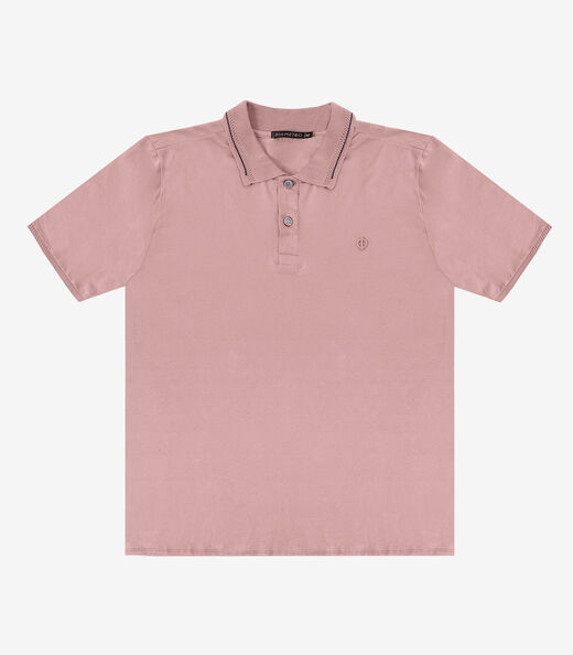 Camisa Polo Masculina Suedine Diametro Rosa