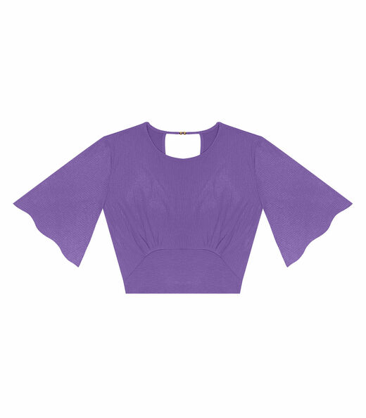 Blusa Feminina Em Ribana Canelada Lurex Rovitex Roxo