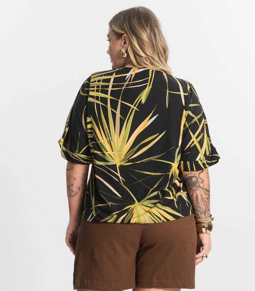 Blusa Feminina Manga Curta Secret Glam Preto