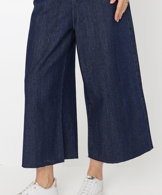 Macacão Feminino Pantacourt Jeans Alças Finas Marisa Azul