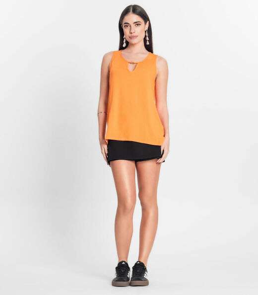 Blusa Feminina Lisa Infinita Cor Laranja