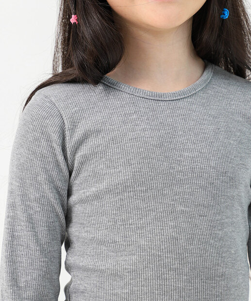 Blusa Infantil Básica Marisa Tam 4 a 10 Cinza