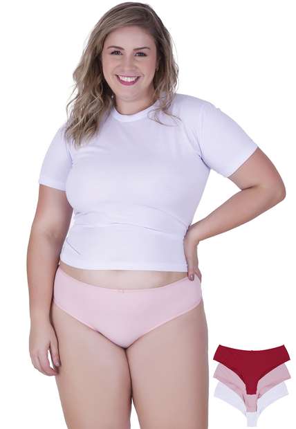 Image_Kit 3 Calcinhas Casual Plus Size Microfibra Concept Lingerie Multicolorido