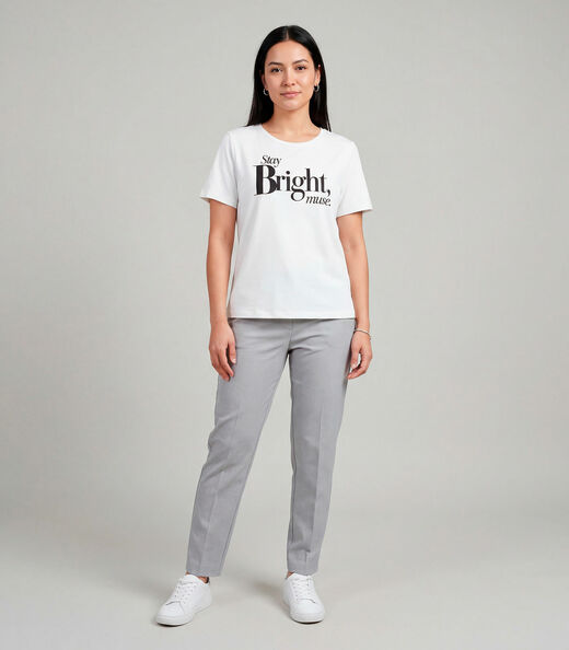 Blusa Feminina Com Estampa Infinita Cor Bege