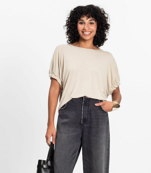 Blusa Feminina Viscose Infinita Cor Bege