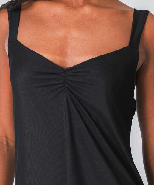 Vestido Feminino Tule Babado Marisa Preto