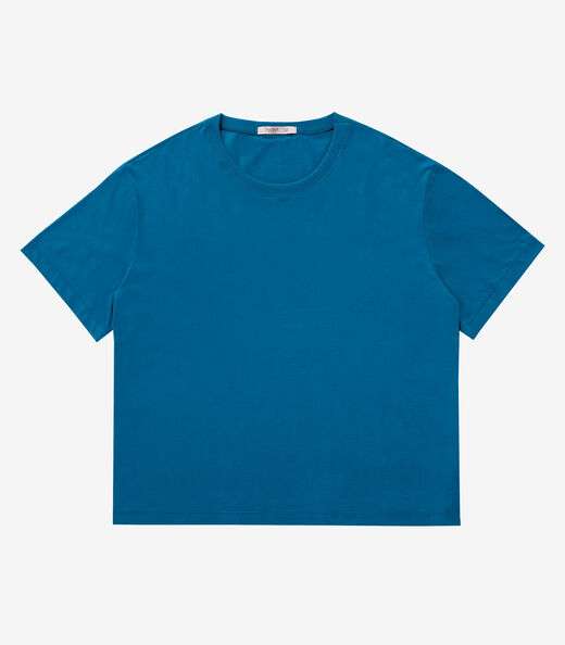 Blusa Manga Curta Plus Size Secret Glam Azul