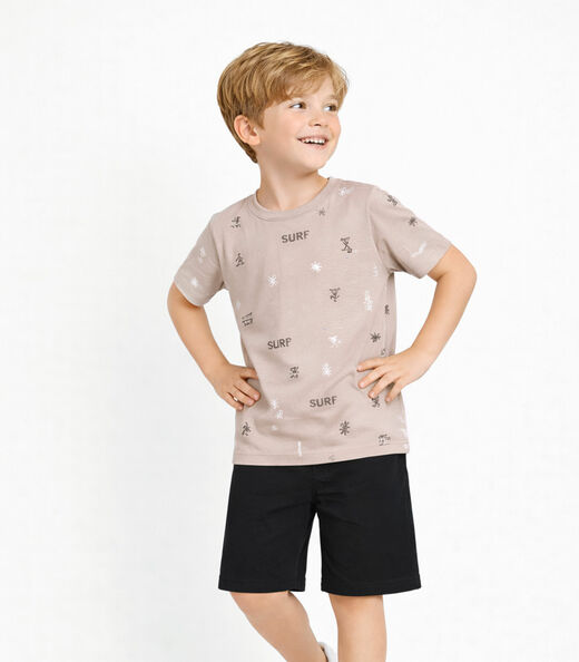 Image_Conjunto Infantil Camiseta e Bermuda Select Bege