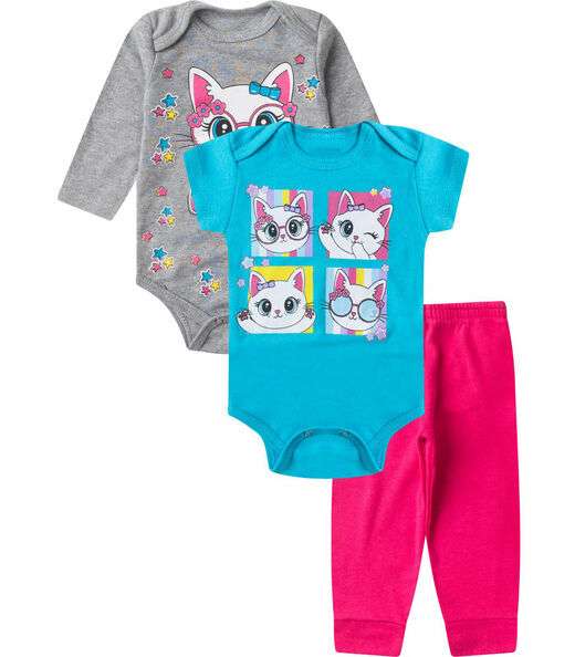 Image_Kit Body Infantil Longo 3 Peças Select Rosa