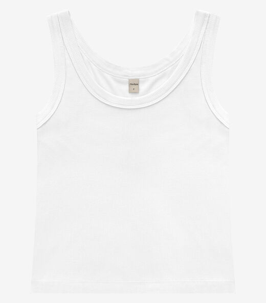 Regata em Ribana de Viscose Rovitex Branco