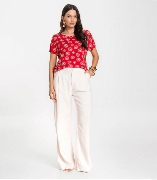Blusa Feminina Estampada Rovitex Vermelho