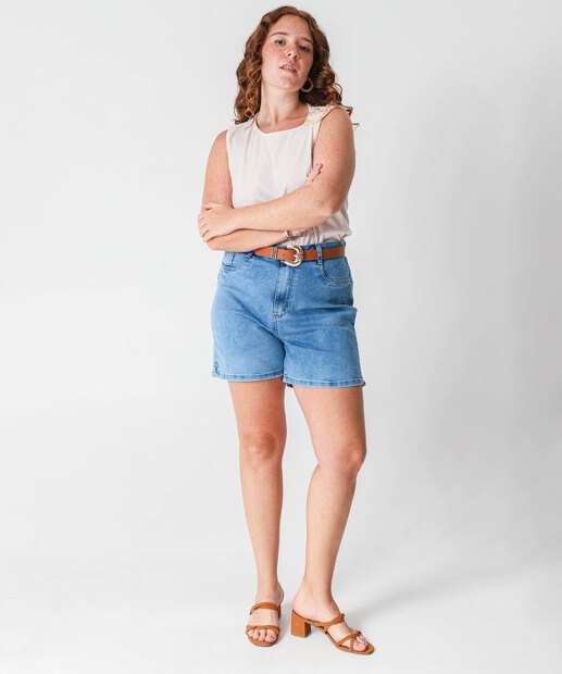 Blusa Regata Plus Size Feminina Canelada Marisa Bege