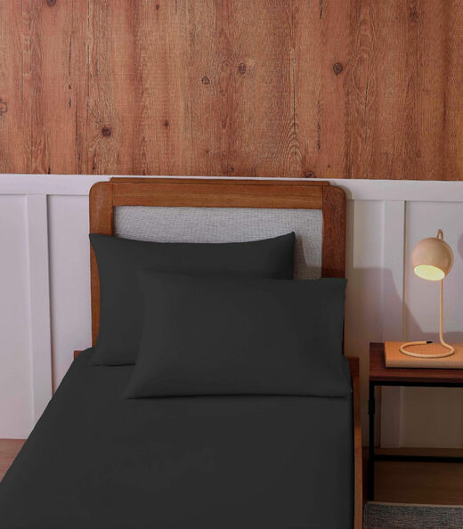 Image_Jogo De Cama Solteiro Malha 2 Peças Liso Vivaldi Preto