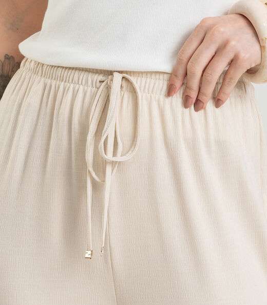 Calça Feminina em Visco Maquinetada Dianna Bege