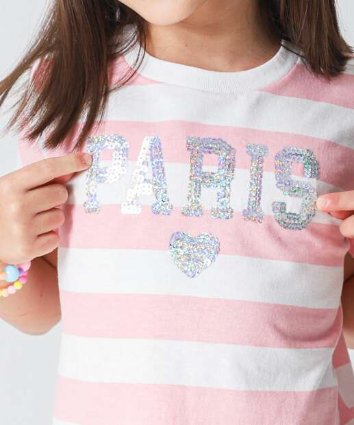 Blusa Infantil Listrada Paetê Marisa Tam 4 a 10 Rosa