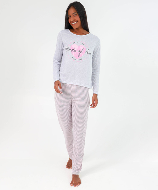 Image_Pijama Feminino Manga Longa Estampado Made of Love Marisa