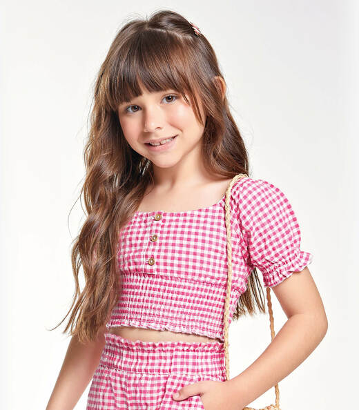 Conjunto Menina Blusa com Shorts Trick Nick Rosa