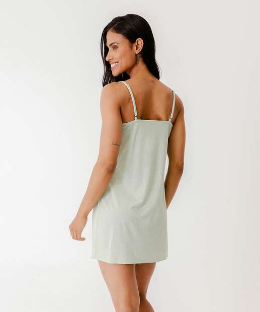 Camisola Liganete Poá Alças Finas Marisa Verde