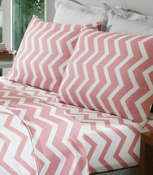 Jogo De Cama King 4 Peças Lar E Lazer Rosa