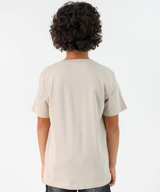 Camiseta Juvenil Estampa Sonic Tam 10 a 16 Bege