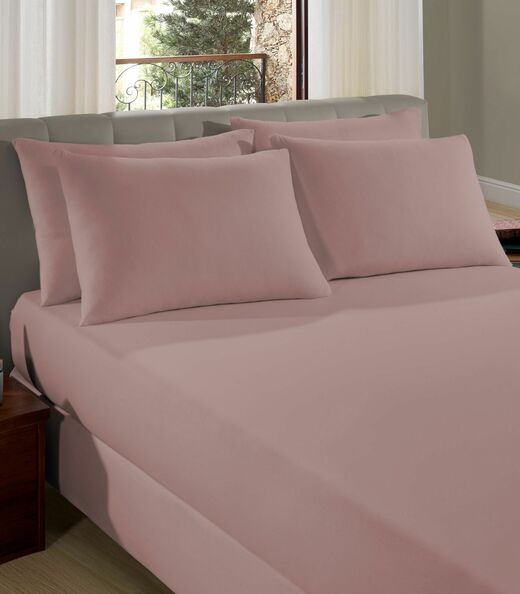 Image_Lençol Liso King Com Elástico Vivaldi Rosa