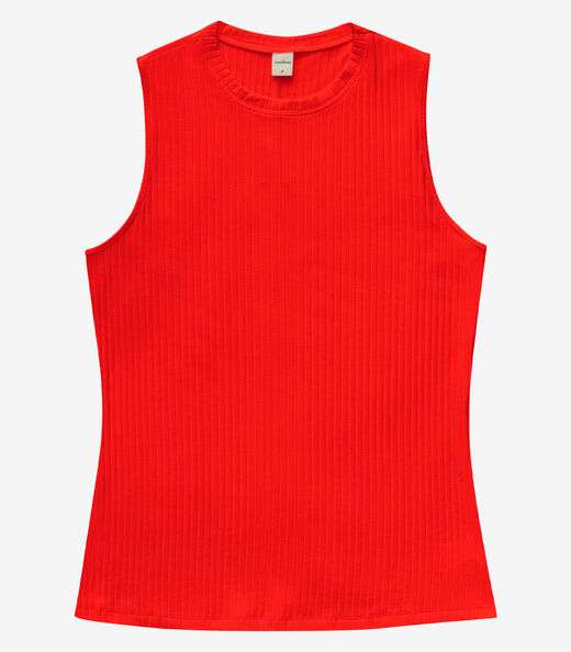 Regata Feminina Ribana Canelada Rovitex Laranja