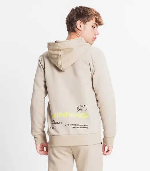 Jaqueta Juvenil Com Capuz Minty Bege