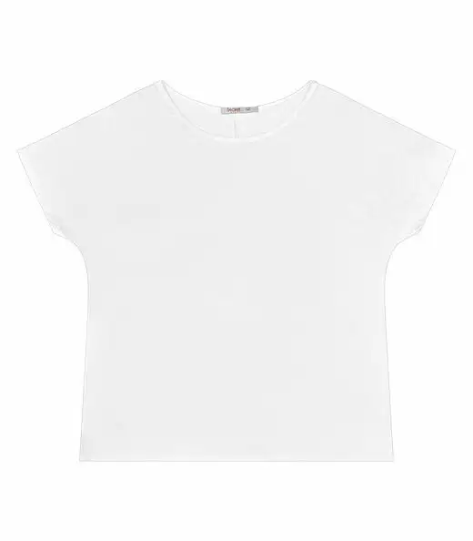 Blusa Manga Curta Feminina Plus Size Secret Glam Branco