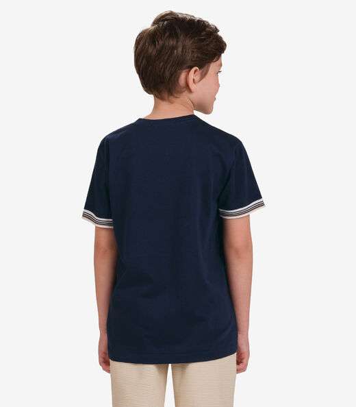 Camiseta Menino em Cotton Leve Trick Nick Azul