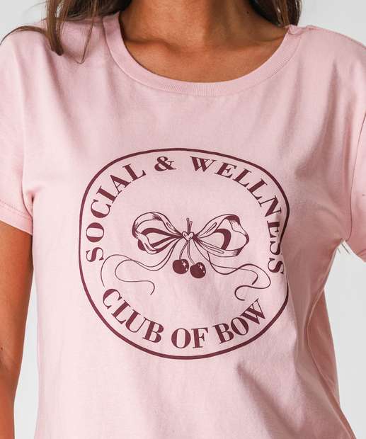 Blusa Feminina Estampa Cereja Manga Curta Marisa