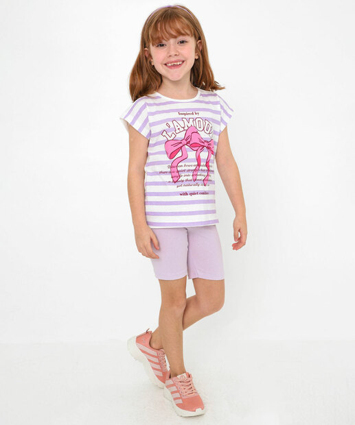 Blusa Infantil Listrada Laço Marisa Tam 4 a 10 Off White