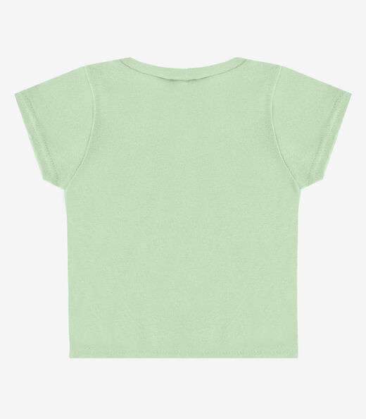 Blusa Básica Infantil Manga Curta Lisa Soletex Verde