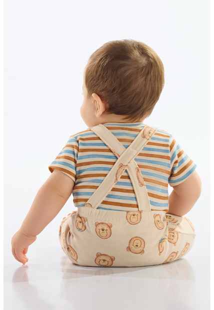 Conjunto Jardineira e Body Bebê Up Baby