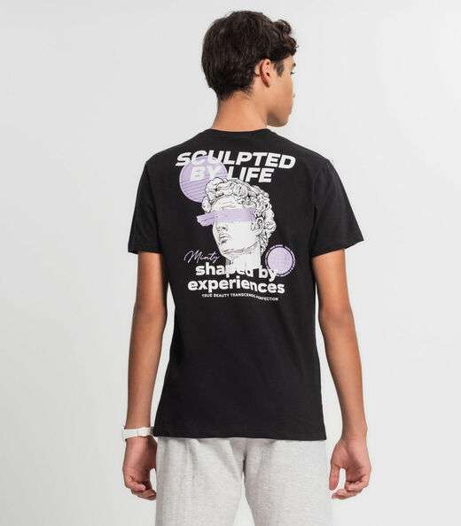 Camiseta Juvenil Menino Minty Preto