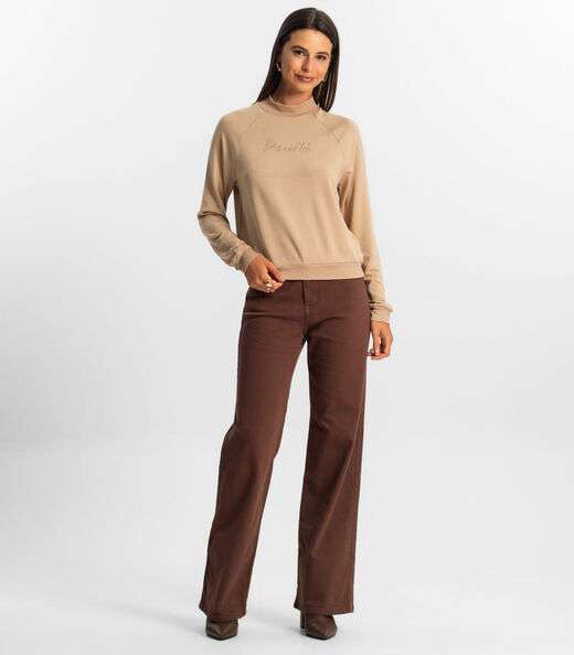 Blusão Raglan Feminino Rovitex Marrom